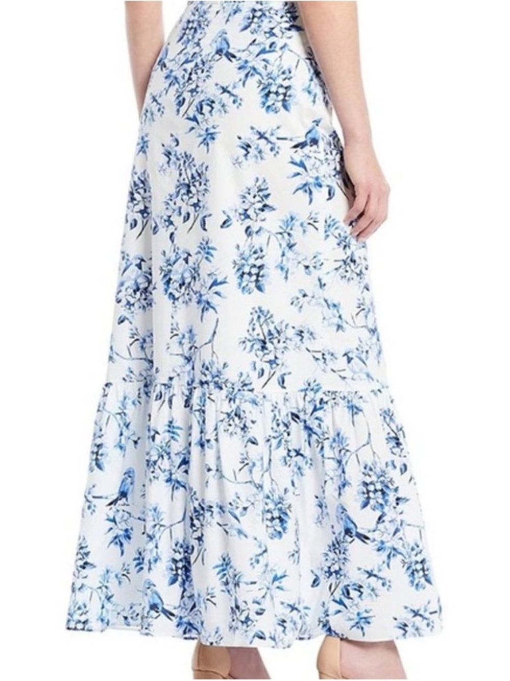Antonio Melani x Born on Fifth White & Blue Hannah Floral Poplin Maxi Skirt - Picture 7 of 8